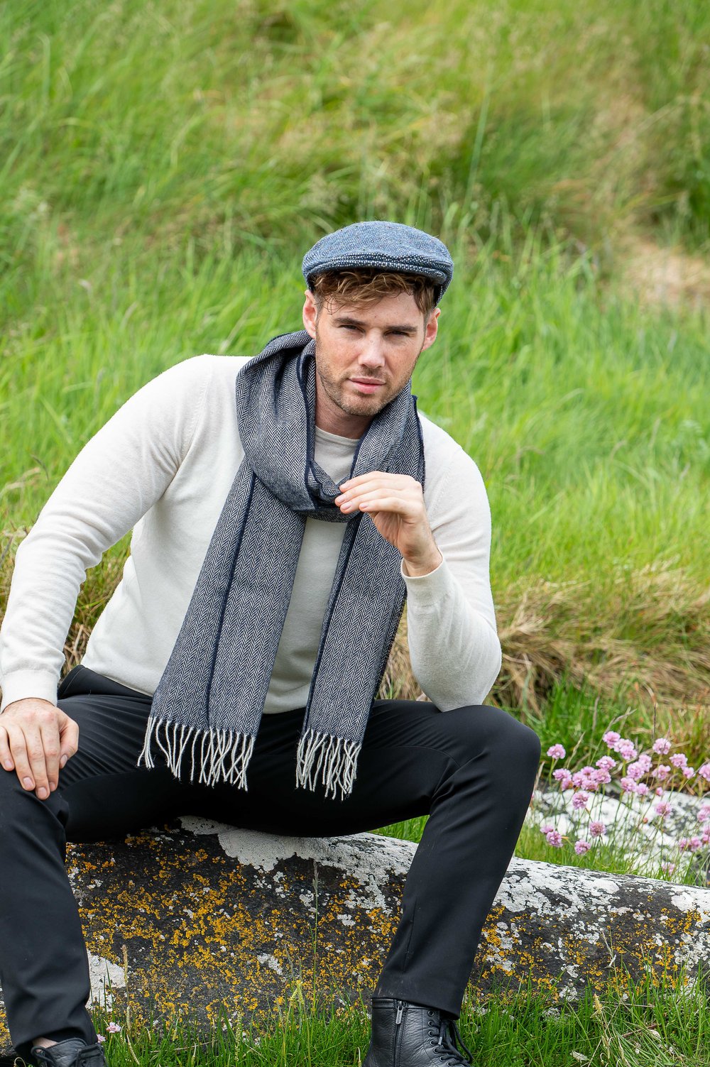 McNutt Lambswool Scarf Donegal Ocean