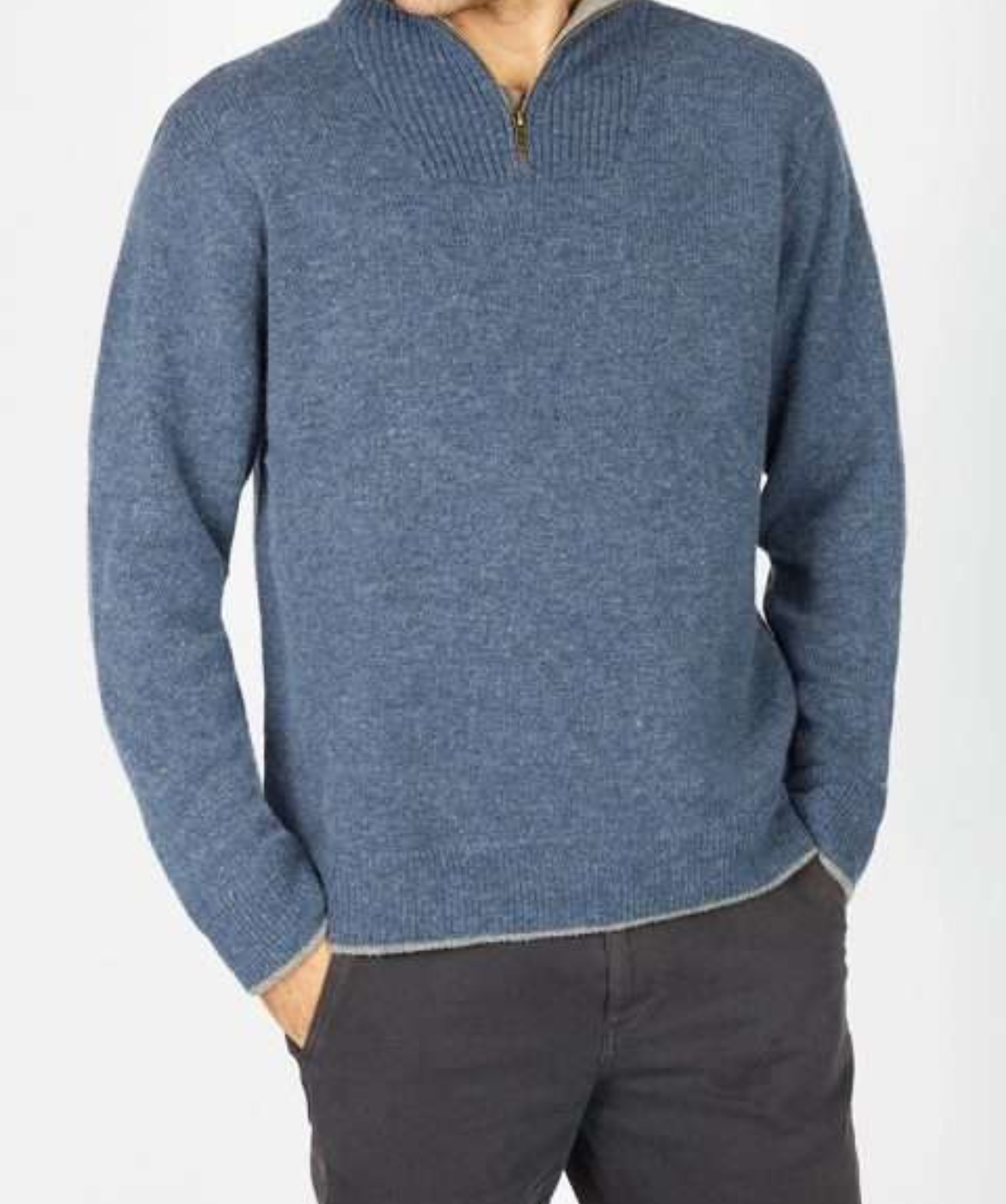 Mens Lambswool Half Zip Sweater