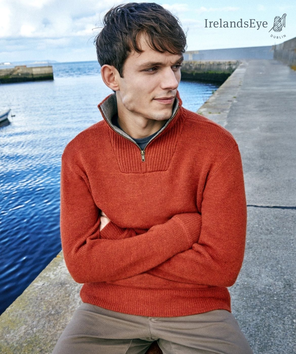 Mens Lambswool Half Zip Sweater